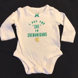 ☀️3/$15 Carter’s St Patrick’s Day bodysuit NB